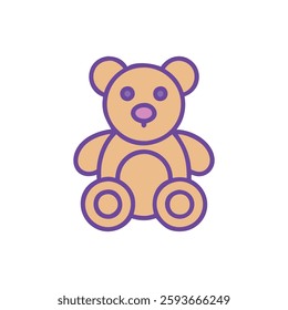 A whimsical teddy bear icon ideal for joyful themes and designs.