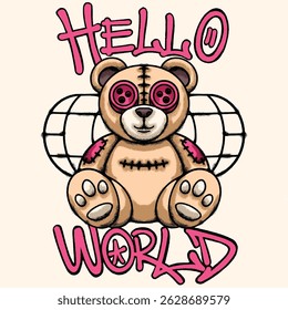 Whimsical Teddy Bear Urban Streetwear Art