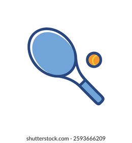 A whimsical tennis racket icon perfect for fun and playful themes.