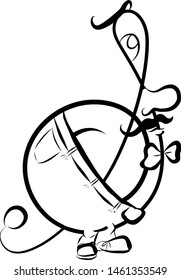 Whimsical treble clef man was inspired by the treble clef and added to with a fun bow tie and big nose. Great for coloring.