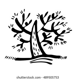  Whimsical tree - Isolated On Background - Vector Illustration, Graphic Design Editable For Your Design.

