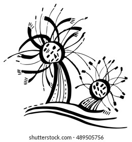  Whimsical tree - Isolated On Background - Vector Illustration, Graphic Design Editable For Your Design.

