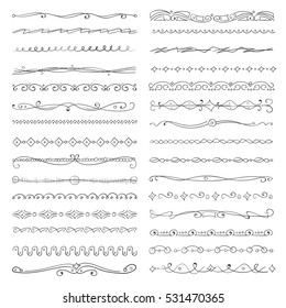 Whimsical tribal doodle ink pen frame borders vector. Collection of border decoration, ilustration of fashion artistic borders.