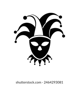 Whimsical Trickery Joker Silhouette Vector for April Fool's Day