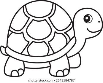 Whimsical Turtle Illustration Adorable Aquatic Creature Featuring a Cute Cartoon Turtle Design Perfect for Children's Illustrations and Educational Resources Depicting Wildlife and Nature