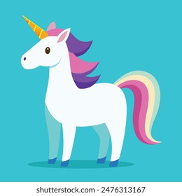 whimsical unicorn illustration, unicorn illustration for kids, fantasy unicorn vector art