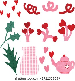 Caprichoso Día de San Valentín Amor Elementos Colección