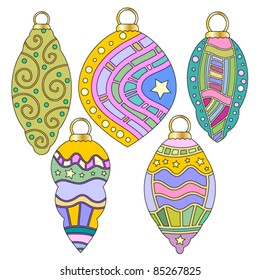 Whimsical Vector Christmas Bauble Collection