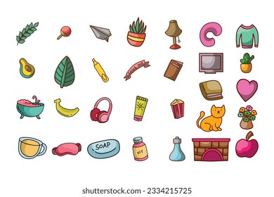 Whimsical Vector Hand Draw Doodle Icon Set