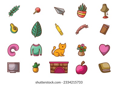 Whimsical Vector Hand Draw Doodle Icon Set