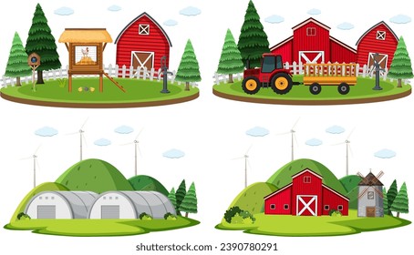 A whimsical vector illustration of an isolated island
