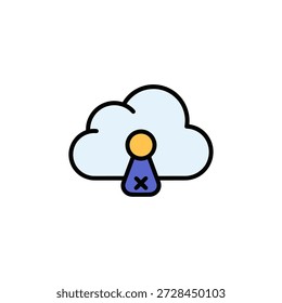 Una Ilustración vectorial caprichosa de una persona de pie en una nube, perfecta para Diseño web, marca o proyectos de arte digital.