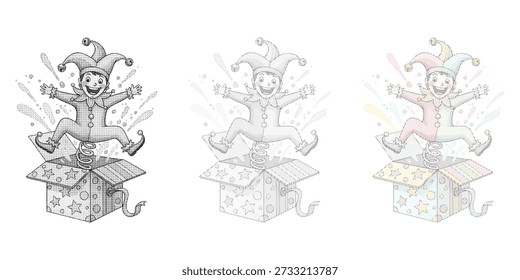 Uma ilustração vetorial caprichosa de um coelho pronto para a diversão de abril Fools' Day com uma piada.