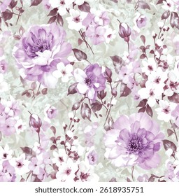 Whimsical Violet Blossom Symphony vintage