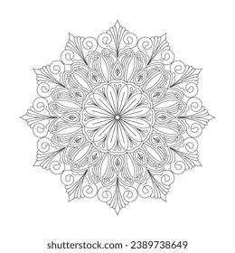 Whimsical Waves Adult mandala coloring book page for kdp book interior. Peaceful Petals, Ability to Relax, Brain Experiences, Harmonious Haven, Peaceful Portraits, Blossoming Beauty mandala design.