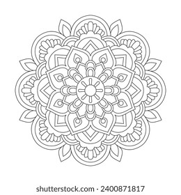 Whimsical waves adult mandala coloring book page for kdp book interior. Peaceful Petals, Ability to Relax, Brain Experiences, Harmonious Haven, Peaceful Portraits, Blossoming Beauty mandala design.