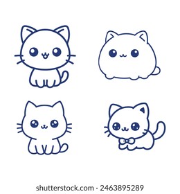 Whimsical Whiskers: Adorable Kitty Cat Vector Art