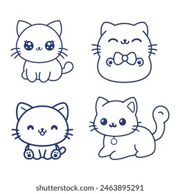 Whimsical Whiskers: Adorable Kitty Cat Vector Art