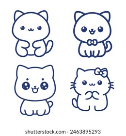 Whimsical Whiskers: Adorable Kitty Cat Vector Art