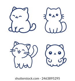 Whimsical Whiskers: Adorable Kitty Cat Vector Art