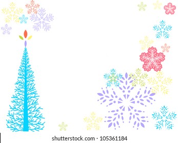 Whimsical winter snowflake frame