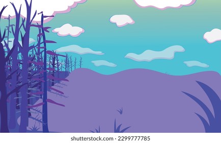 Whimsikale Wälder mit Farbverlauf-Hintergrund