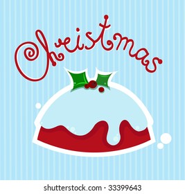 Whimsical Xmas greeting card, vector