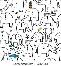 Whimsy Elephant Seamless Pattern
