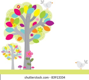 whimsy tree and birds