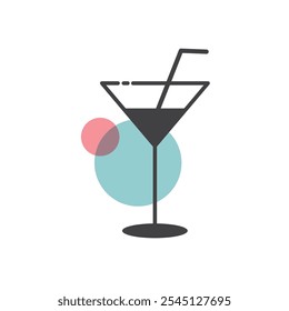 Whine glass icon flat design