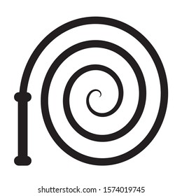 Whip Or Bullwhip In A Spiral Flat Vector Icon For Apps And Websites