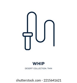 whip icon from desert collection. Thin linear whip, collection, chocolate outline icon isolated on white background. Line vector whip sign, symbol for web and mobile