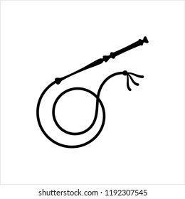 Whip Icon, Riding Whip Icon Vector Art Illustration