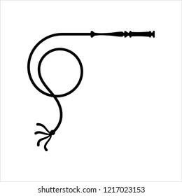 Whip Icon, Riding Whip Icon Vector Art Illustration