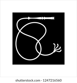 Whip Icon, Riding Whip Icon Vector Art Illustration