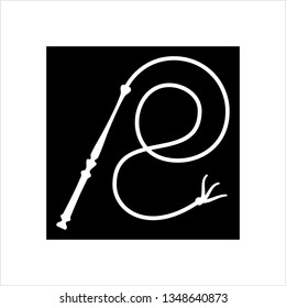 Whip Icon, Riding Whip Icon Vector Art Illustration