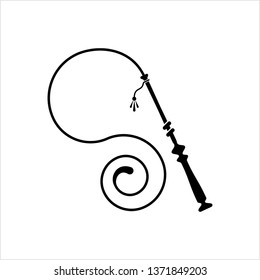 Whip Icon, Riding Whip Icon Vector Art Illustration