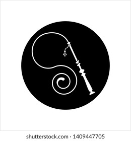 Whip Icon, Riding Whip Icon Vector Art Illustration