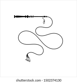 Whip Icon, Riding Whip Icon Vector Art Illustration