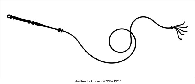 Whip Icon, Riding Whip Icon Vector Art Illustration