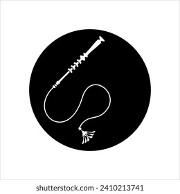 Whip Icon, Riding Whip Icon Vector Art Illustration