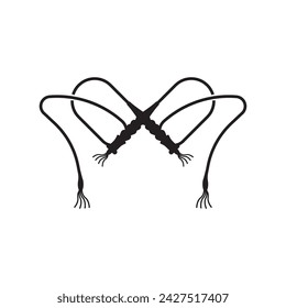 Whip Icon, Riding Whip Icon Vector Art Illustration