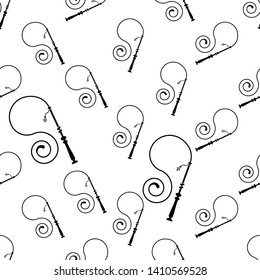 Whip Icon Seamless Pattern, Riding Whip Icon Vector Art Illustration