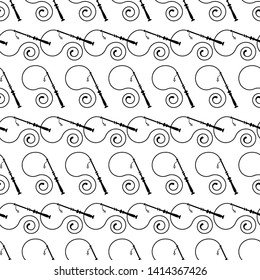 Whip Icon Seamless Pattern, Riding Whip Icon Vector Art Illustration