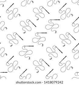 Whip Icon Seamless Pattern, Riding Whip Icon Vector Art Illustration