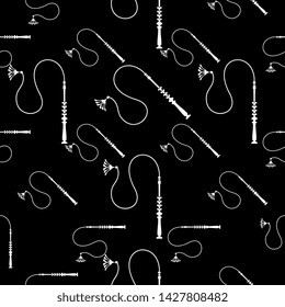 Whip Icon Seamless Pattern, Riding Whip Icon Vector Art Illustration