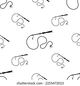 Whip Icon Seamless Pattern, Riding Whip Icon Vector Art Illustration