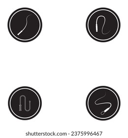 diseño de logotipo de la ilustración de la plantilla de vectores de icono de látigo