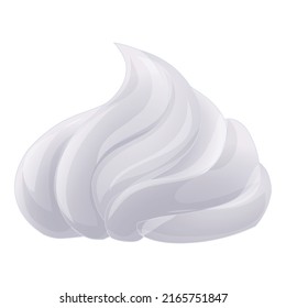 Whip meringue icon cartoon vector. Cream cake. Swirl foam