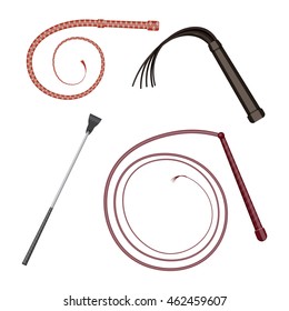 whip set vector illustration isolated on a white background
